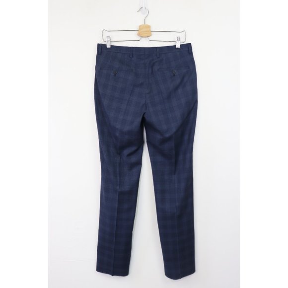 NWT Hugo Boss Jewels Linus Trim Fit Windowpane Wool Suit Set Two Button Navy 36 - Picture 12 of 13